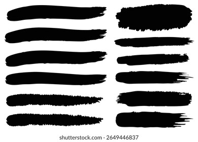 Paintbrush vector collectie. Grunge-elementen, penseelstreek, inktverfborstel, grunge-lijnen.