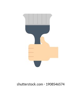 Paintbrush vector icon. Consist of bristle, brush and handle. Hand tool, instrument or equipment for painter, artist, craftsman or professional to draw, painting color on wood, canvas, wall, furniture