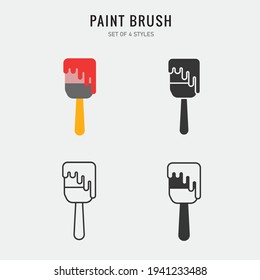 paintbrush vector icon painting and  decorating icon