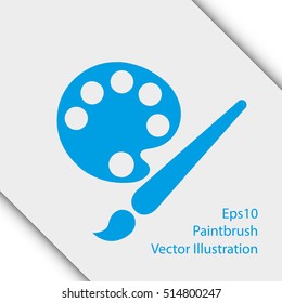 Paintbrush Vector Icon. Simple Flat Design. Vector Illustration