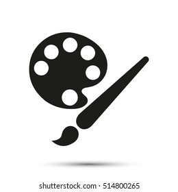 Paintbrush Vector Icon. Simple Flat Design. Vector Illustration