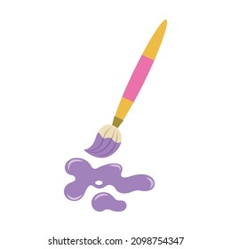 Paintbrush vector illustration cartoon isolated on white background. Cute paintbrush vector cartoon.