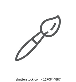 Paintbrush vector illustration editable icon - outline pixel perfect symbol of artistic instrument for painting isolated on white background for creative or school concept.