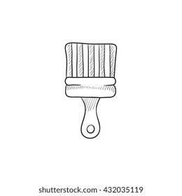 Paintbrush vector sketch icon isolated on background. Hand drawn Paintbrush icon. Paintbrush sketch icon for infographic, website or app.