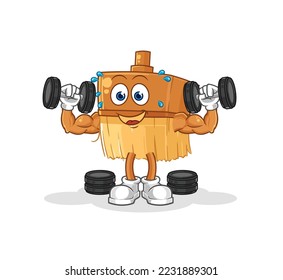 the paintbrush weight training illustration. character vector