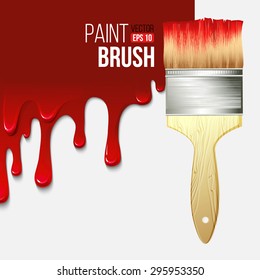 Paintbrushes with dripping paint. Vector illustration EPS 10