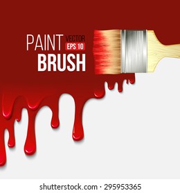 Paintbrushes with dripping paint. Vector illustration EPS 10