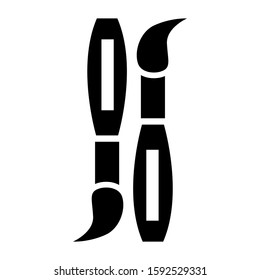 paintbrushes icon isolated sign symbol vector illustration - high quality black style vector icons
