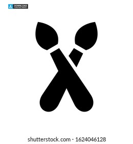 paintbrushes icon isolated sign symbol vector illustration - high quality black style vector icons
