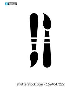 paintbrushes icon isolated sign symbol vector illustration - high quality black style vector icons
