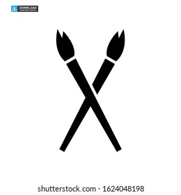 paintbrushes icon isolated sign symbol vector illustration - high quality black style vector icons
