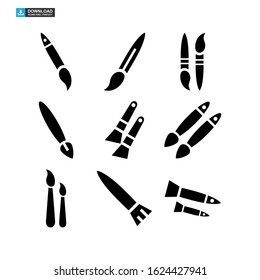 paintbrushes icon isolated sign symbol vector illustration - Collection of high quality black style vector icons
