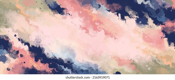 Painted abstract artistic colorful background. Hand painted horizontal banner design template. Vector illustration