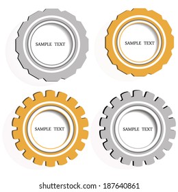The painted abstract gears for your text vector.