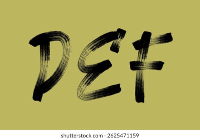 painted Alphabet, D.E.F alphabet Retro, Grunge capital letters, distressed alphabet. Punk and grunge style alphabet. Stencil graffiti font. Bold brush drawn. Black ink dirty texture letters