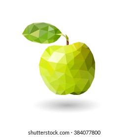 Painted apple of triangles
Green apple with a leaf of triangles