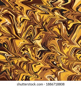 Painted background. Abstract emotional art. Modern design element. Golden liquid acrylic paints