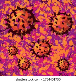 painted background image of virus