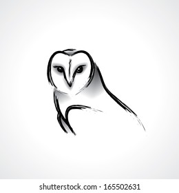 Painted barn owl - vector illustration