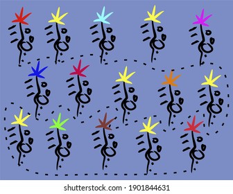 Painted batik can be used for book backgrounds or children's designs