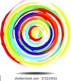 Painted a beautiful bright multi-colored circle.