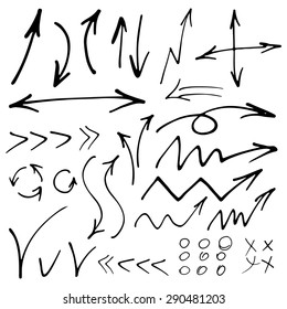 painted black arrows on a white background