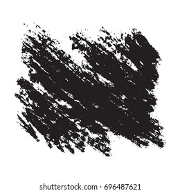Painted black brush background. Distressed Empty texture. Used design element. EPS10 vector.