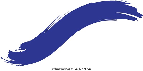 Ilustración vectorial de pincelada azul pintada con textura artística áspera