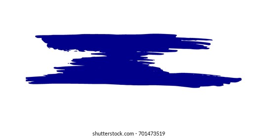 Painted Blue Brush Strokes. Vector Grunge Brushes. Dirty Artistic Design Elements. Creative Design Elements. Perfect For Logo, Banner.
