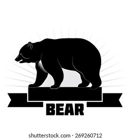 Painted brown bear. Vector illustration.