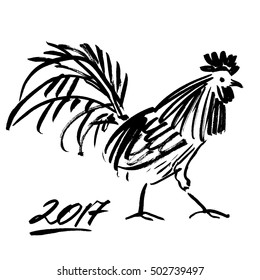 Painted brush cock.
