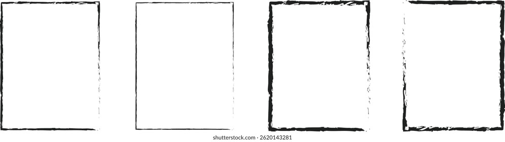 marco de pincel pintado, Plantillas de marco de estilo Grunge y Diseños de borde vanguardistas, diseño de marco de dibujo a mano