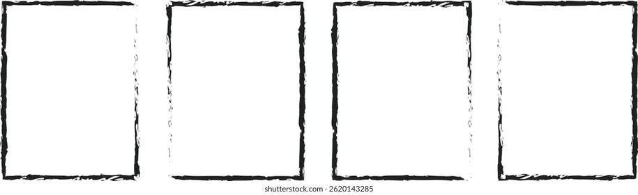 marco de pincel pintado, Plantillas de marco de estilo Grunge y Diseños de borde vanguardistas, diseño de marco de dibujo a mano