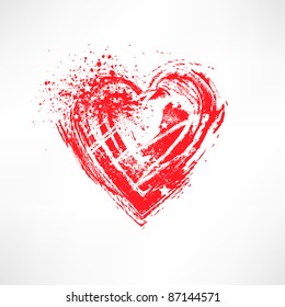 Painted brush heart shape