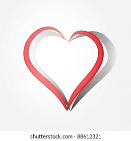 Painted brush heart shape. vector background.