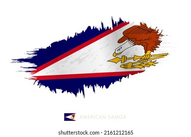 Painted brushstroke flag of American Samoa with waving effect. Vector flag.