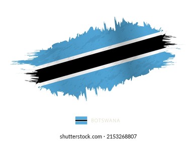 Painted brushstroke flag of Botswana with waving effect. Vector flag.