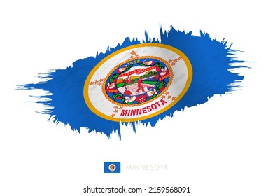 Painted brushstroke flag of Minnesota with waving effect. Vector flag.