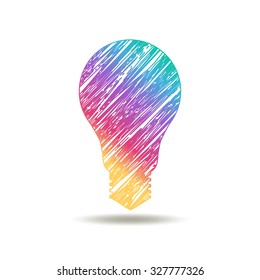 painted bulb logo in rainbow colors