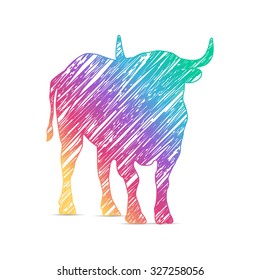 painted bull. logo
