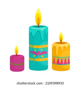 Painted candles
Cinco de Mayo in a flamboyant Mexican style to honor all saints. Cartoon vector graphics.