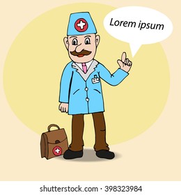 Painted cartoon doctor