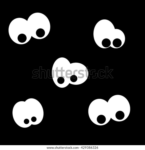 Painted Cartoon Eyes Dark Stock Vector (Royalty Free) 429386326