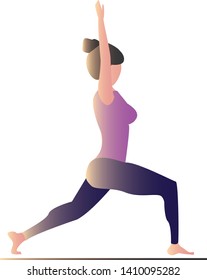 
Painted in cartoon style girl who practices yoga. Pink colors, gradient. Exercise, trendy sports illustration. Simple design.
Vector Eps.8