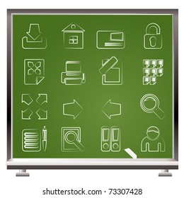 painted with chalk Internet and Web Site Icons - Vector Icon Set
