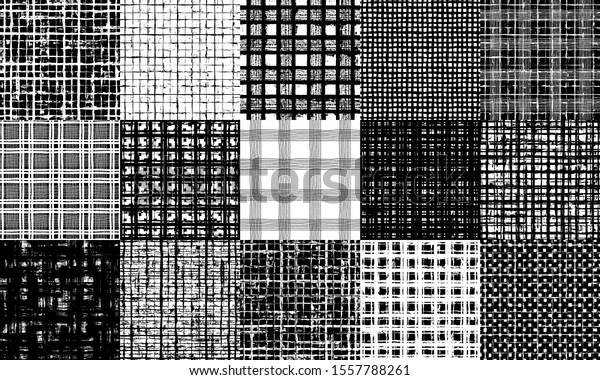 Painted Checkered Patterns Seamless Plaid Ornaments Stock Vector ...