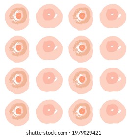 Painted circles background. Acrylic paint or ink rounded hand painted brush strokes. Vector seamless pattern in pastel colors. Retro scandinavian style colorful abstract decorative ornament