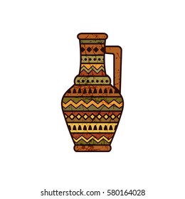 painted clay pitcher