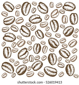 painted coffee beans, sketch, vector drawing, perfect ingredient, choice grain