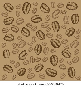 painted coffee beans, sketch, vector drawing, perfect ingredient, choice grain